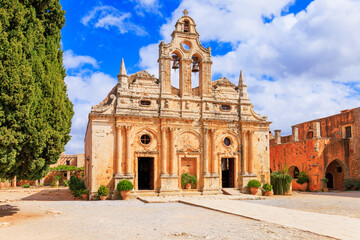 Crete island, Greece. The Arkadi Monastery near Rethymno.