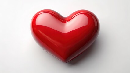 Obraz premium Red Heart Shape on White Background