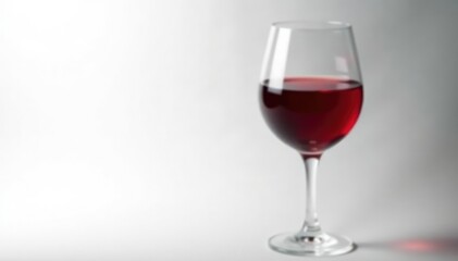Single glass of red wine against white, dramatic lighting , romantic, wine glass