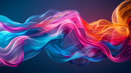 Naklejka premium Vibrant dynamic swoosh flow with neon gradient colors. 