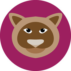  Cat Face flat Icon Vector Illustration