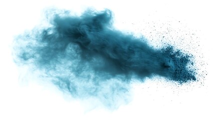 Teal powder burst for effects and special occasions