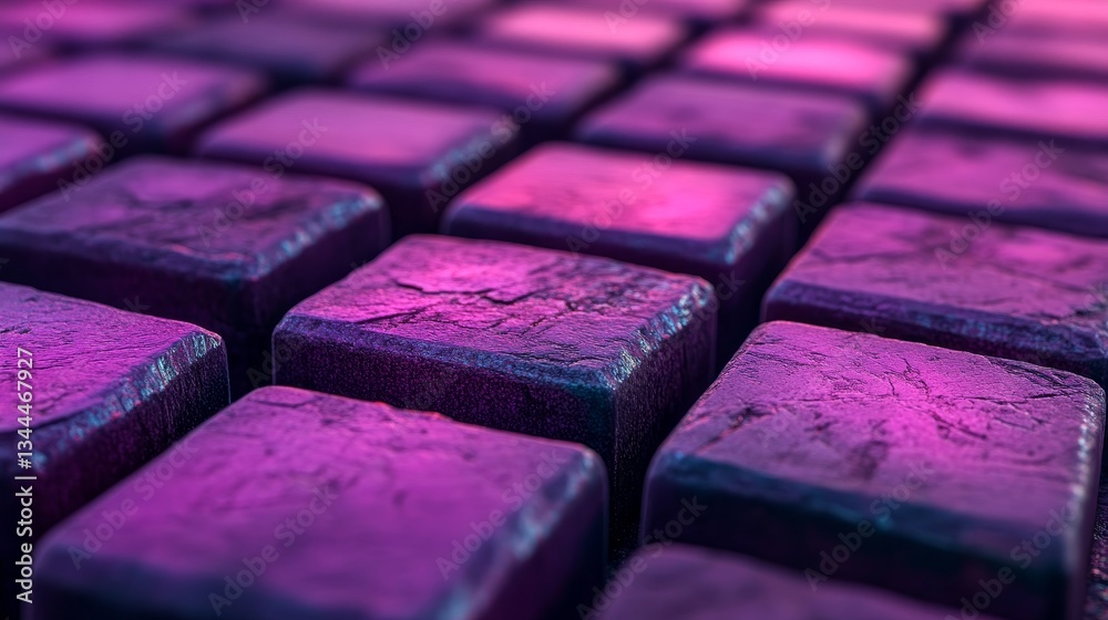 Poster the image depicts a violet and white, futuristic tech background with a neatly aligned multisized bl