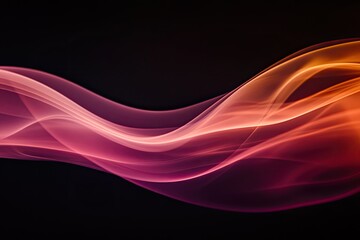 Abstract smoke swirls in vibrant hues of pink and orange against a dark background.  Dynamic flowing lines create a captivating visual effect