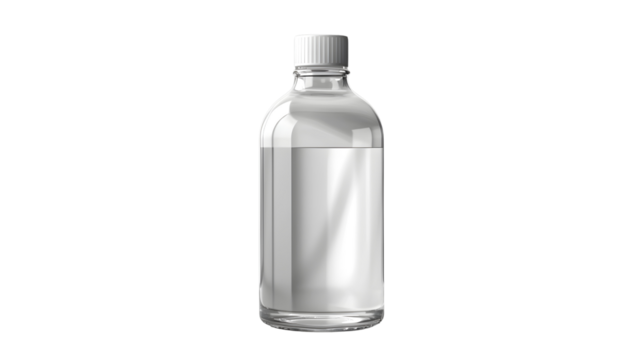 Clear Plastic Bottle with Blank Label for Various Beverage Uses