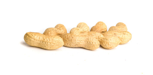 peanuts in shell on white background