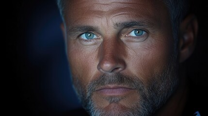 Close-up portrait of a man with intense gaze (5)