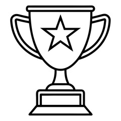 Trophy of Success Line Art Vector Design