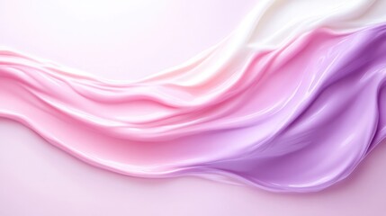 Obraz premium Soft, flowing, pastel-colored cosmetic cream textures