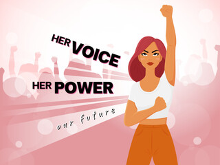 The poster showcases the power and rights of women.