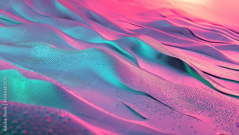 Poster colorful lines are prominently displayed in this abstract 3d rendering with a gradient background