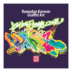 Vector graffiti of Ramadan Kareem word