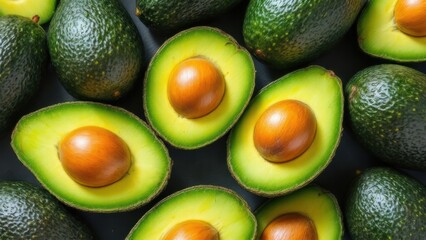 top view Fresh avocado pattern background