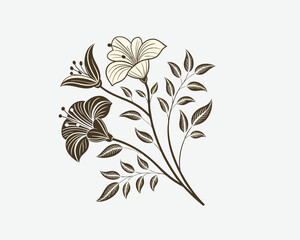 Vector set of flower golden art deco patterns, floral line package labels. Perfume, beauty products, jewelry package, wedding invitations, asian style nature illustrations
