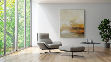 Fototapeta premium Elegant minimalist living space with natural light