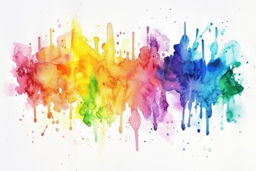 Fototapeta premium Colorful ink blots create an expressive watercolor illustration filled with vibrant hues and dynamic movement