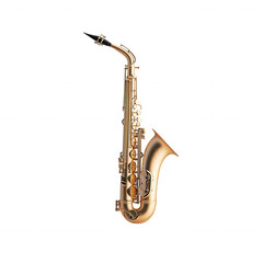 Obraz premium Saxophone performance music studio musical instrument acoustic environment close-up view jazz concept on transparent background