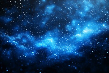 Obraz premium Deep blue cosmos with bright stars illuminate the dark, abstract night sky