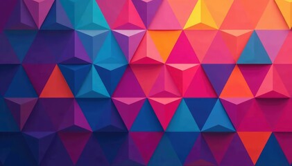 Repeating triangles form vibrant geometric design, vector, geometry