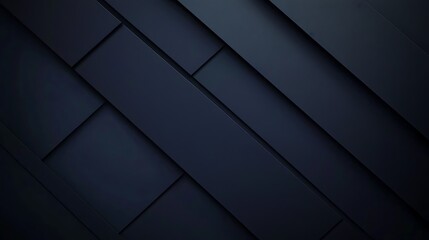 Fototapeta premium Abstract black rectangles arranged diagonally in a simple, dark background