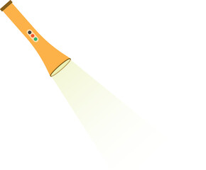 Illustration of a Yellow Flashlight, Modern Yellow Torch