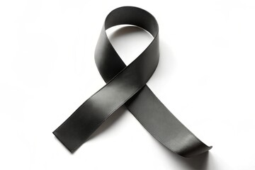 Black ribbon loop symbolizing mourning or awareness generative ai