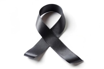 Black ribbon loop symbolizing mourning or awareness generative ai