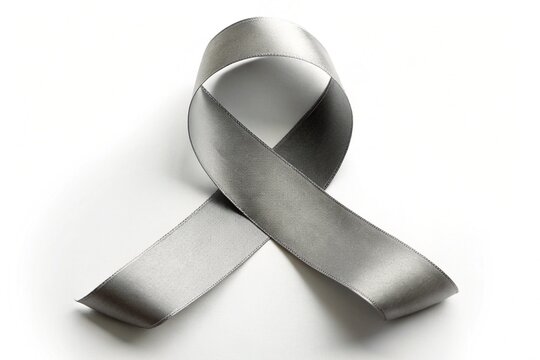 gray ribbon Brain Cancer Awareness generative ai