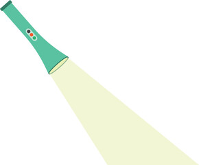 Illustration of a Green Flashlight, Green Torch
