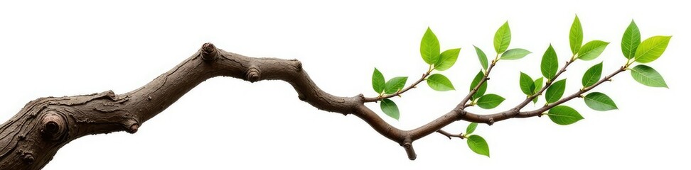 Fototapeta premium Twisted tree branch isolated on white background, organic, nature