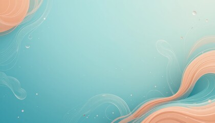 Flowing abstract art digital environment background design serene blue and peach color palette creative concept for modern aesthetic