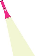 Illustration of a Pink Flashlight, Modern Pink Torch