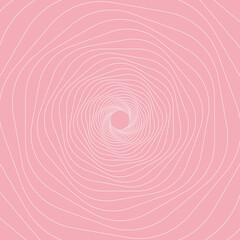 Abstract Wavy Pink Background with Optical Illusion of a Swirling Tunnel
