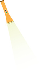 Illustration of a Yellow Flashlight, Modern Yellow Torch