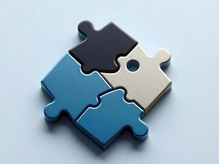 Puzzleteile in blau schwarz wei&szlig; 3d Effekt