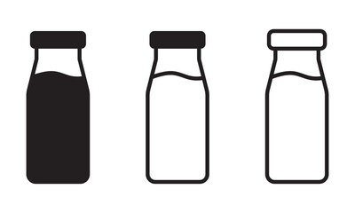 Milk bottle icon. Milk jar icon. Bottle icon.
