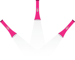 Illustration of a Pink Flashlight, Modern Pink Torch