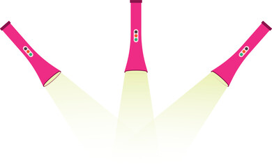 Illustration of a Pink Flashlight, Modern Pink Torch