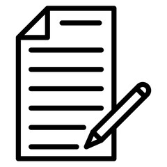 writing icon in line style. This icon related with broadcast, news, report and more.