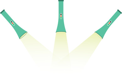Illustration of a Green Flashlight, Green Torch