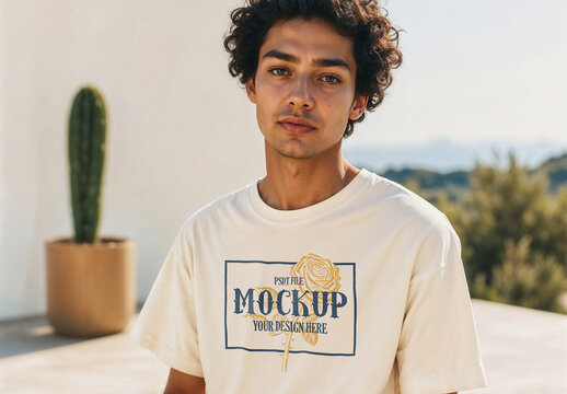 Minimalist T-Shirt Mockup in Natural Light