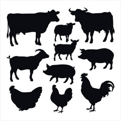 farm animals collection vector