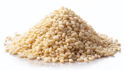 Fototapeta premium Vintage Photo: Multiple Piles of Puffed Rice, Isolated on White Background