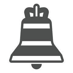 Catholic bell solid icon, easter holiday concept. Vector graphics. Bell for church sign on white background, glyph style icon for mobile or web design.