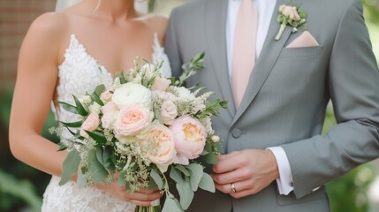 Wedding ceremony couple outdoor garden photography romantic close-up love
