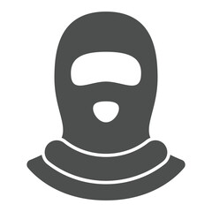 Bandit cap solid icon, hacker attacks concept. Vector graphics. Criminal man hat cloth sign on white background, glyph style icon for mobile or web design.