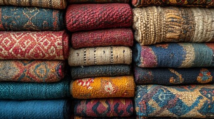 Collection of ancient textiles woven materials found in archeological digs showcasing early human skill and culture preserved through fibers and threads