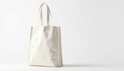White cotton shopping bag, isolated on pure white backdrop, white bag, sustainable, shopping bag