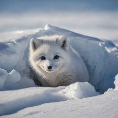 Naklejka premium fox in snow