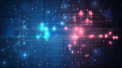 Abstract Technology Background, electronic scheme, data, network, communication, concept